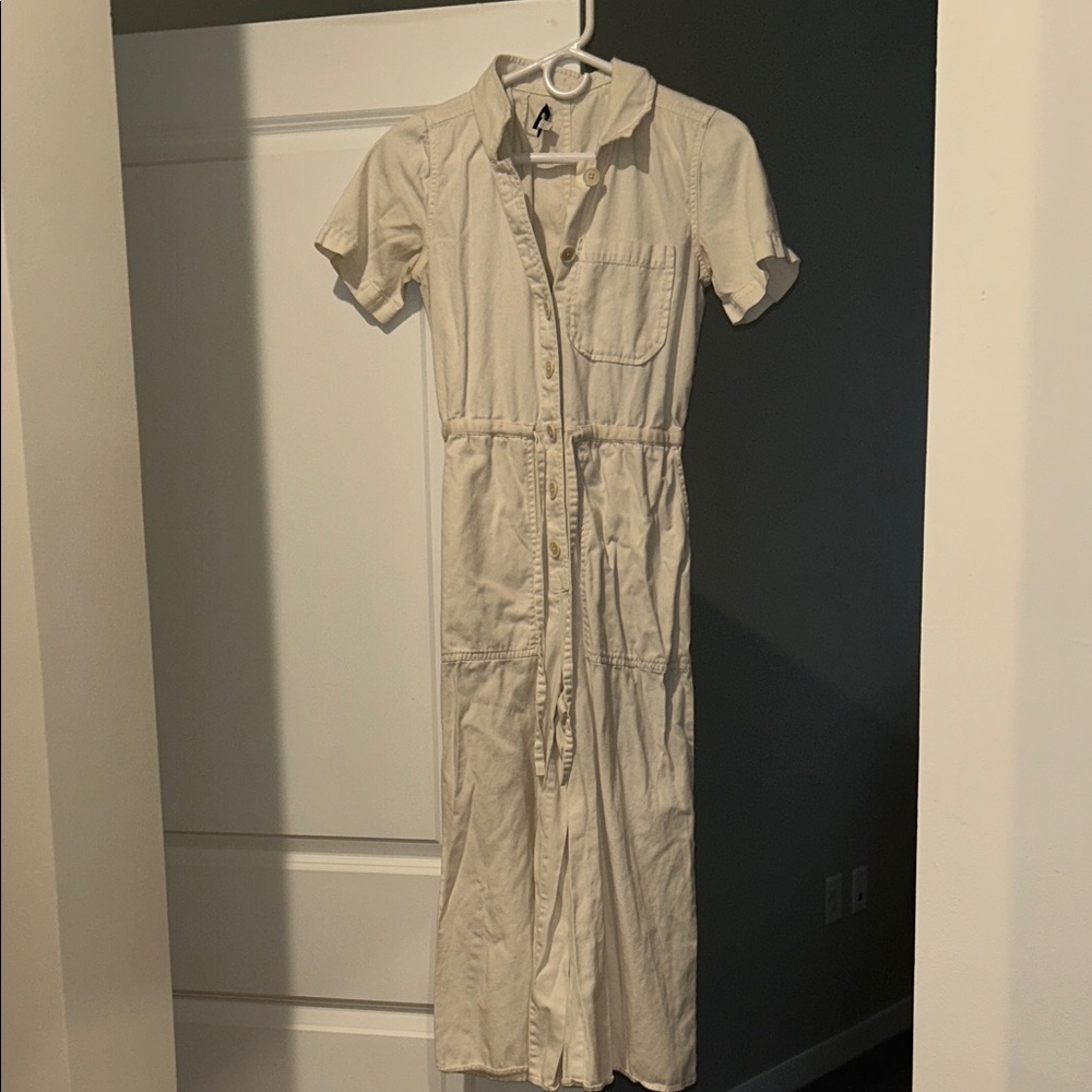 Madewell Ivory Short Sleeve Midi Dress